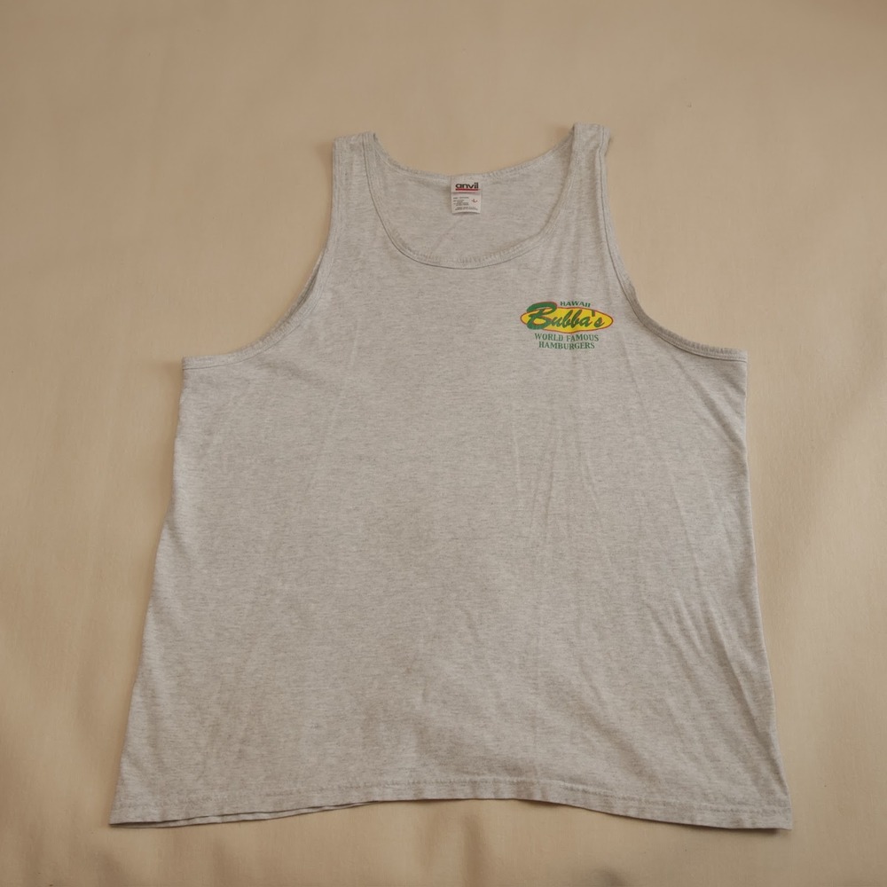 Vintage Bubba's Burgers Hawaii Tank Top Mens L Kauai Graphic Anvil USA Fabric